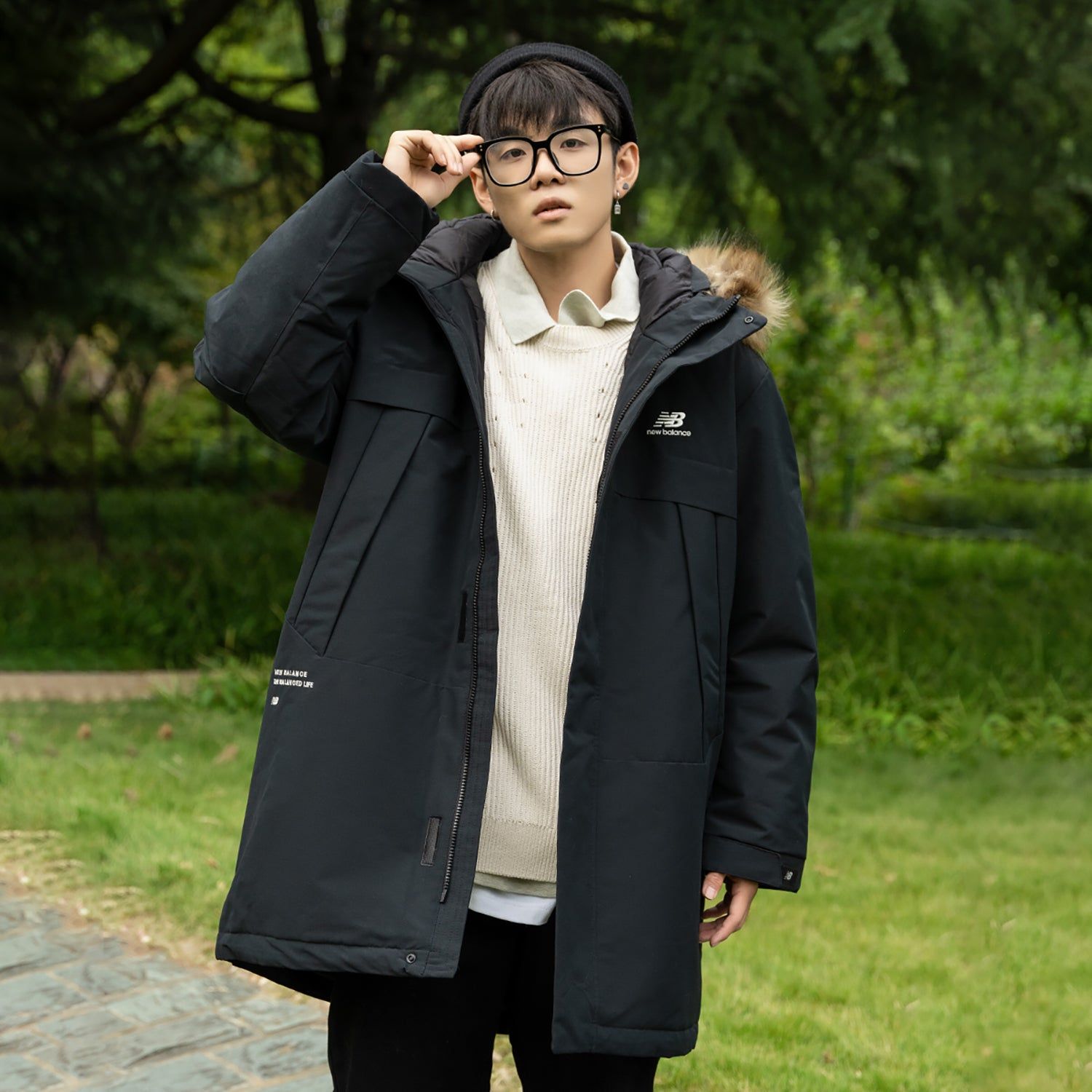 New Balance Long Puff Down Jacket 'Black' 5PC44303-BK sold by KicksCrew product image thumbnail 3