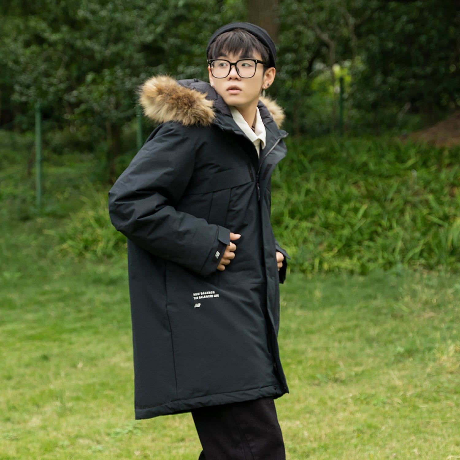 New Balance Long Puff Down Jacket 'Black' 5PC44303-BK sold by KicksCrew product image thumbnail 5