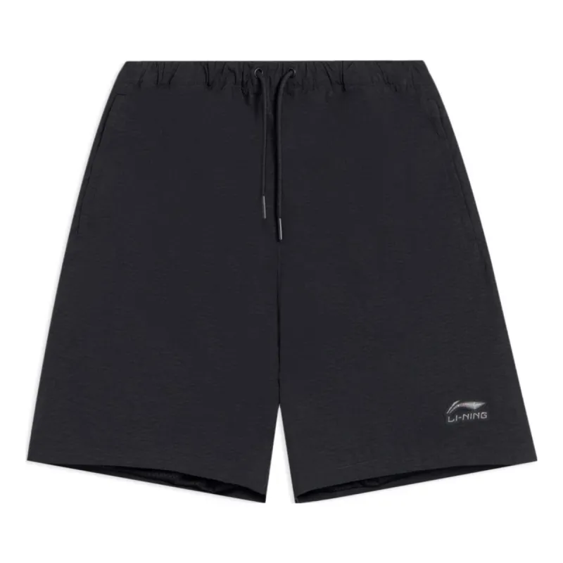 Li-Ning Embroidery Logo Shorts 'Black' AKSS041-3 sold by KicksCrew