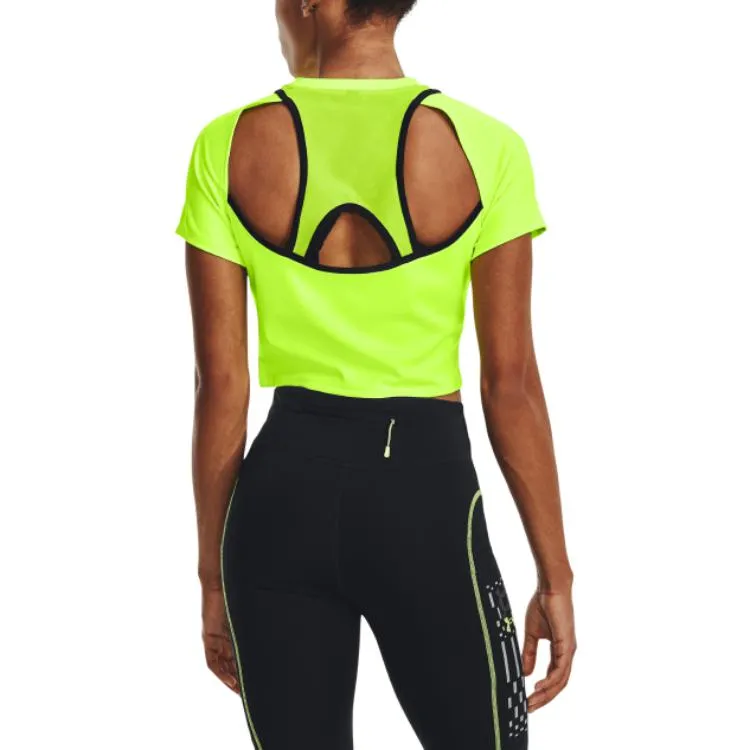 (WMNS) Under Armour Run Anywhere Crop T-shirt 'Neon Yellow' 1376816-369 sold by KicksCrew product image thumbnail 3