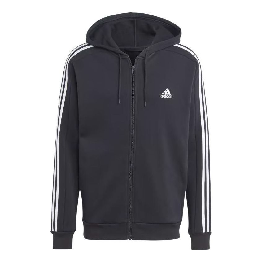 Adidas Essentials Fleece 3-Stripes Full-Zip Hoodie Jackets 'Black' IB4029 sold by KicksCrew