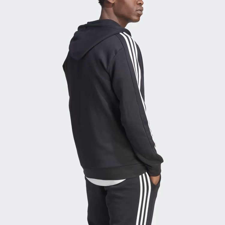 Adidas Essentials Fleece 3-Stripes Full-Zip Hoodie Jackets 'Black' IB4029 sold by KicksCrew product image thumbnail 3