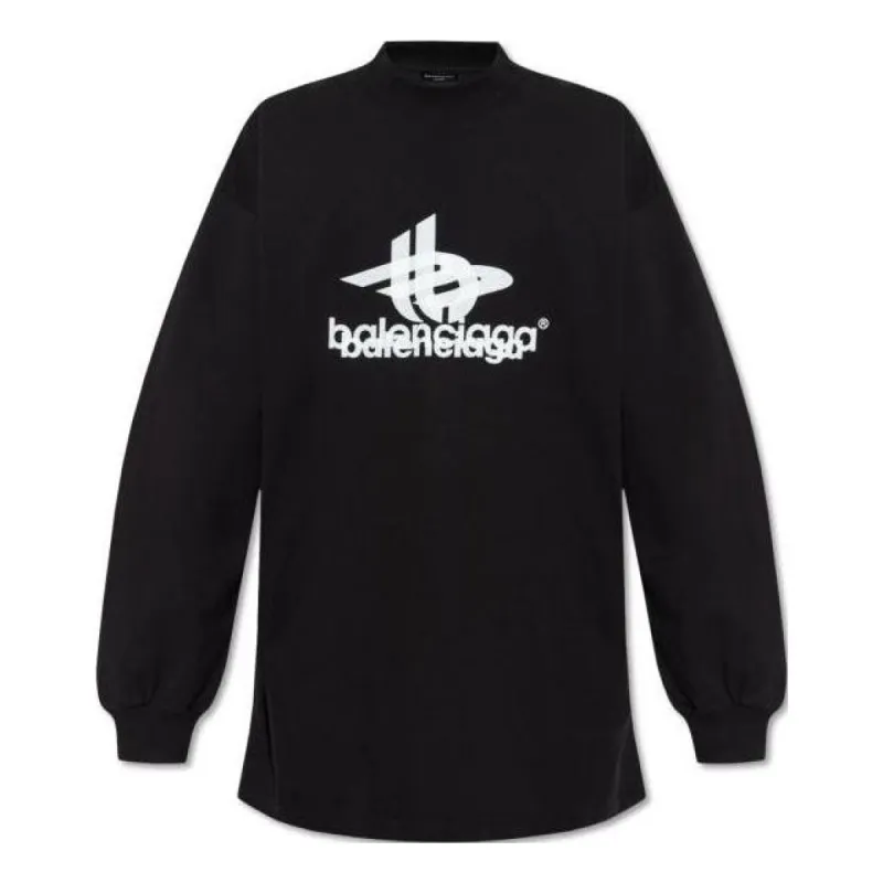 Balenciaga Layered Sports Long Sleeve T-shirt Oversized 'Black White' 739027TPVF21070 sold by KicksCrew