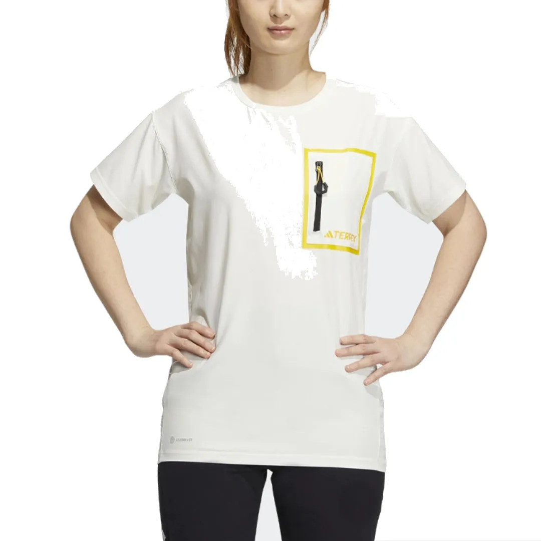 (WMNS) adidas National Geographic T-Shirt Asia Sizing 'White Yellow' IC1997 sold by KicksCrew product image thumbnail 3