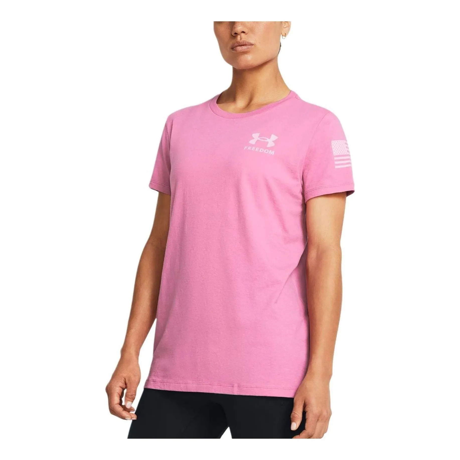 (WMNS) Under Armour Freedom Banner T-Shirt 'Pink' 1370819-660 sold by KicksCrew product image thumbnail 2
