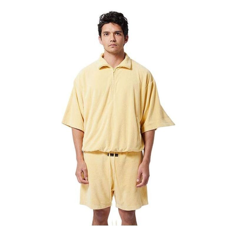 Fear of God Essentials Halfzip 3 Short Sleeve Boxy Polo T-Shirt 'Yellow' 125BT224092F sold by KicksCrew