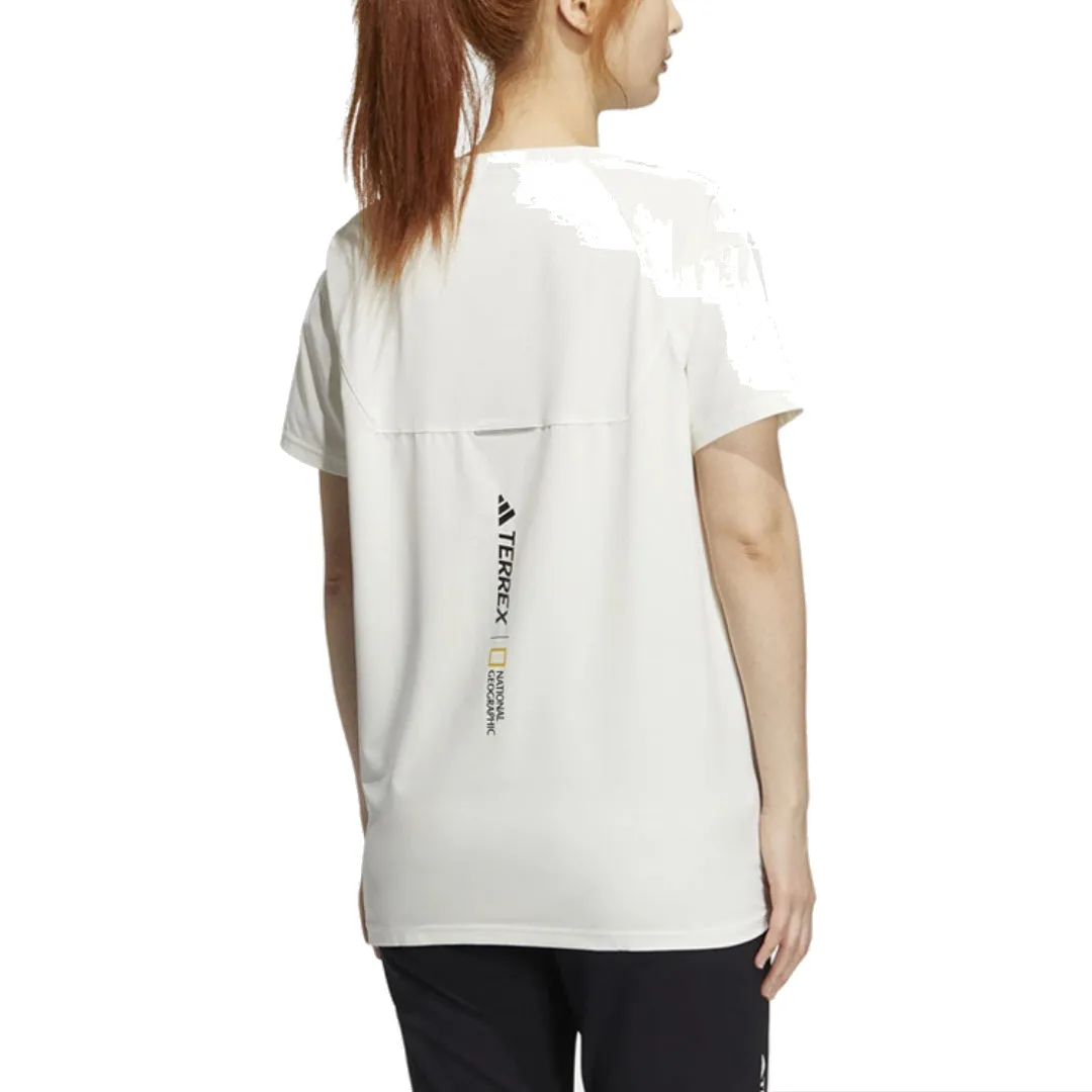 (WMNS) adidas National Geographic T-Shirt Asia Sizing 'White Yellow' IC1997 sold by KicksCrew product image thumbnail 2