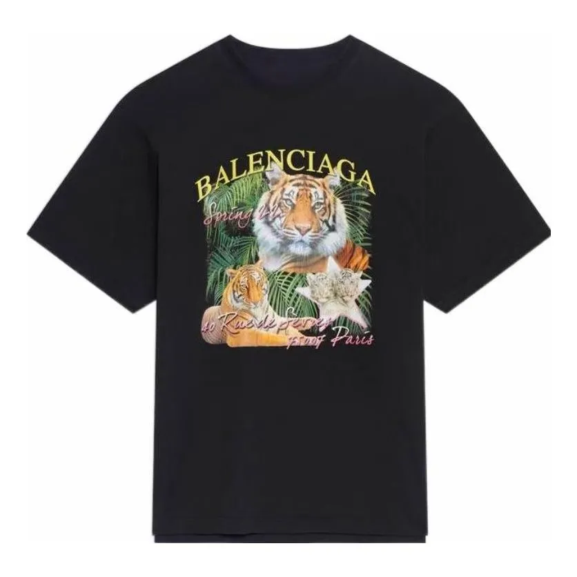 Balenciaga Year of the Tiger Logo T-Shirt 'Black