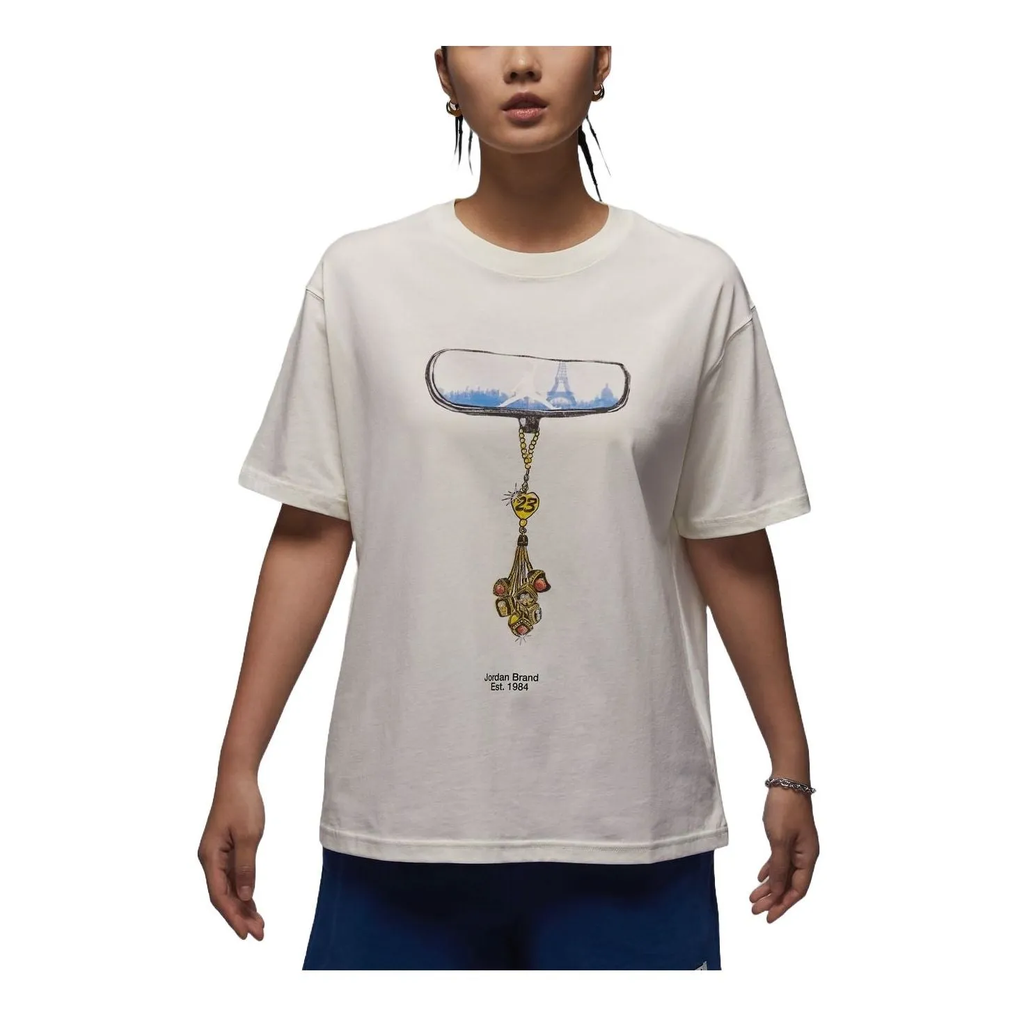 (WMNS) Air Jordan Graphic T-shirt Asia Sizing 'Sail' HF2862-133 sold by KicksCrew