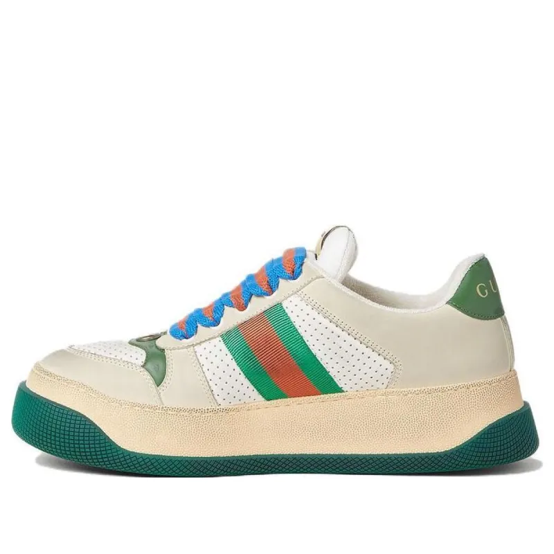 (WMNS) GUCCI Screener GG Leather Sneakers 'Beige Green Red' 756478-0YIA0-9547 sold by KicksCrew