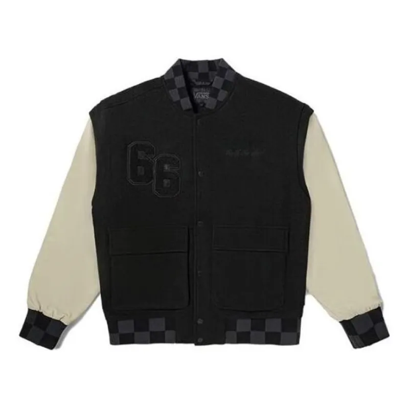 Vans Logo Baseball Jacket 'Black' VN000928BLK sold by KicksCrew