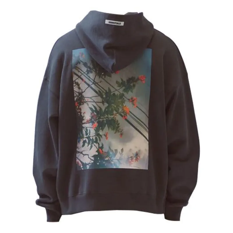 Fear of God Essentials Floral Hoodie 'Black' FOG-FW19-3 sold by KicksCrew