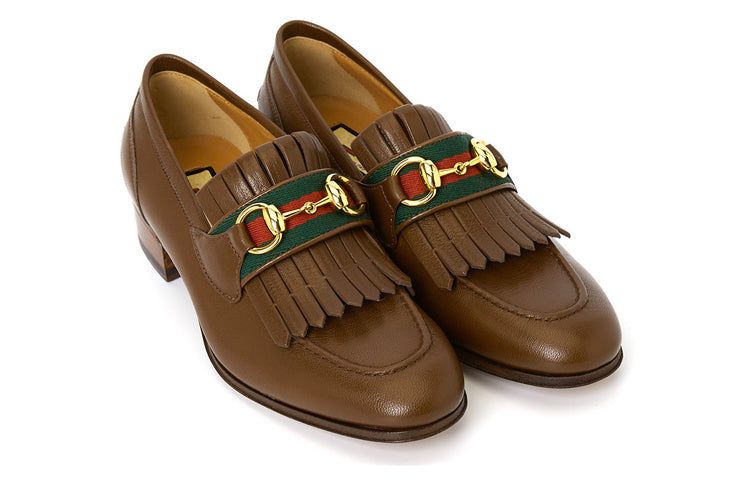 (WMNS) GUCCI With Web And Interlocking G Loafer 'Brown' 700182-0G0P0-2360 sold by KicksCrew product image thumbnail 2