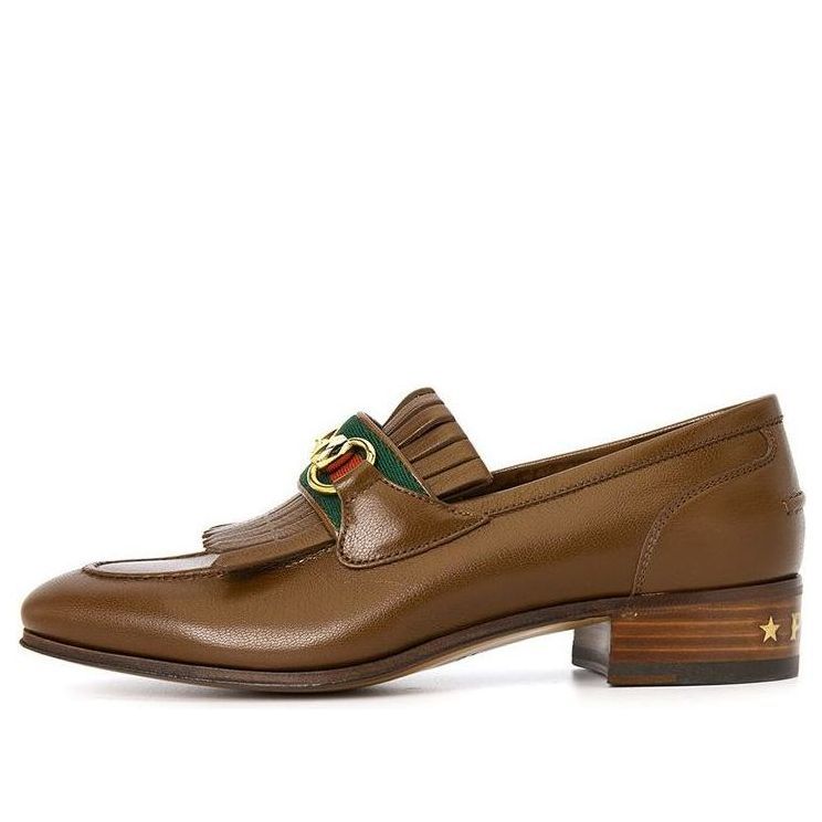 (WMNS) GUCCI With Web And Interlocking G Loafer 'Brown' 700182-0G0P0-2360 sold by KicksCrew