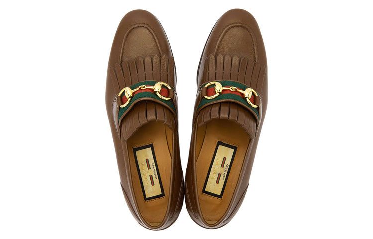 (WMNS) GUCCI With Web And Interlocking G Loafer 'Brown' 700182-0G0P0-2360 sold by KicksCrew product image thumbnail 4