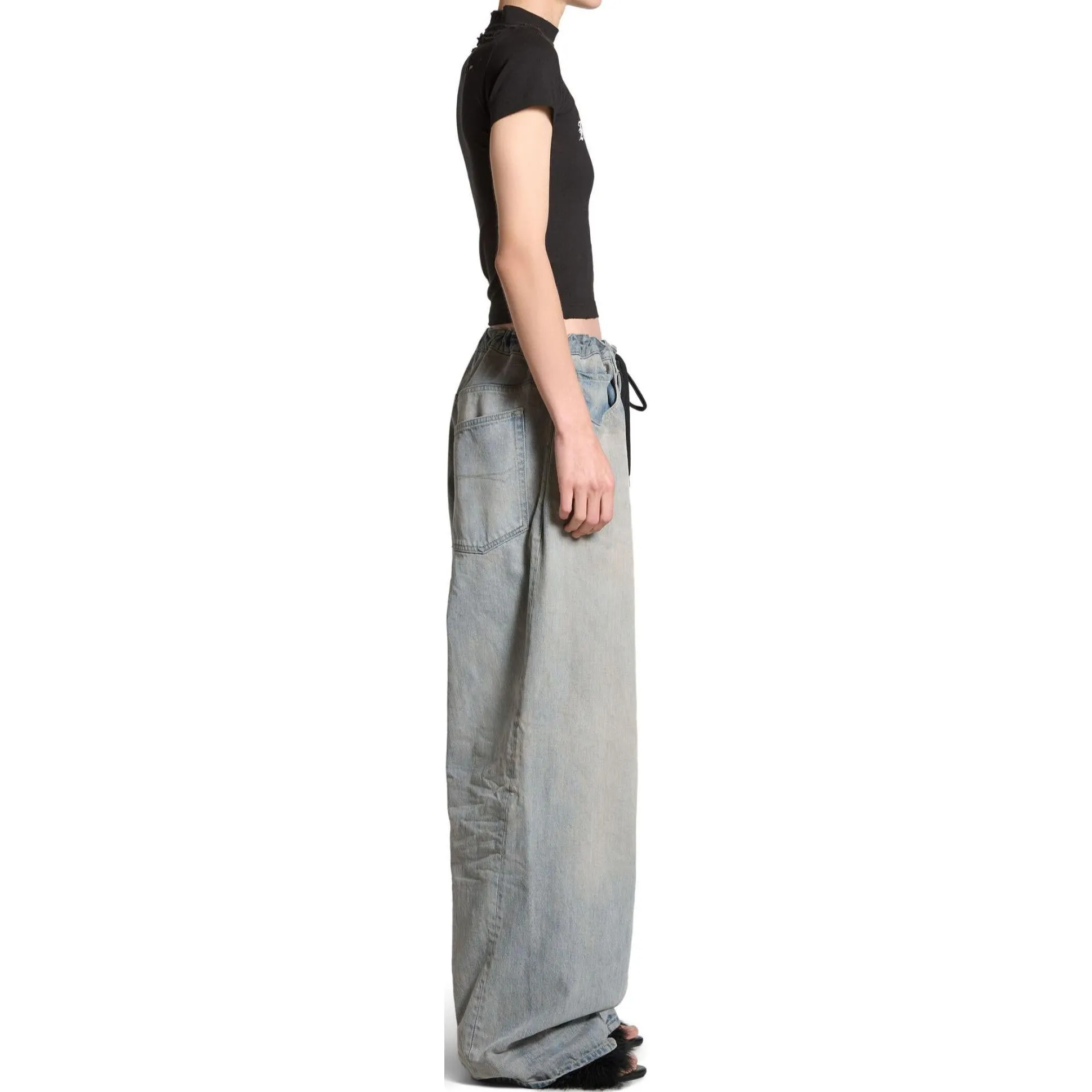 (WMNS) Balenciaga Gothic Type Shrunk T-Shirt 'Black White' 788246TQVJ51569 sold by KicksCrew product image thumbnail 5