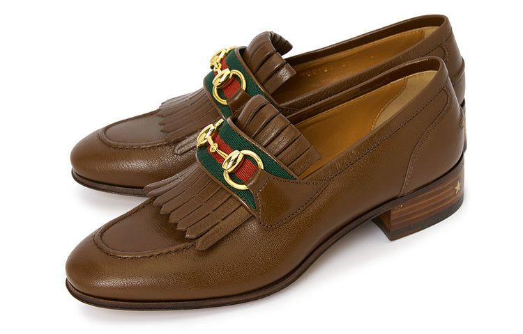 (WMNS) GUCCI With Web And Interlocking G Loafer 'Brown' 700182-0G0P0-2360 sold by KicksCrew product image thumbnail 3