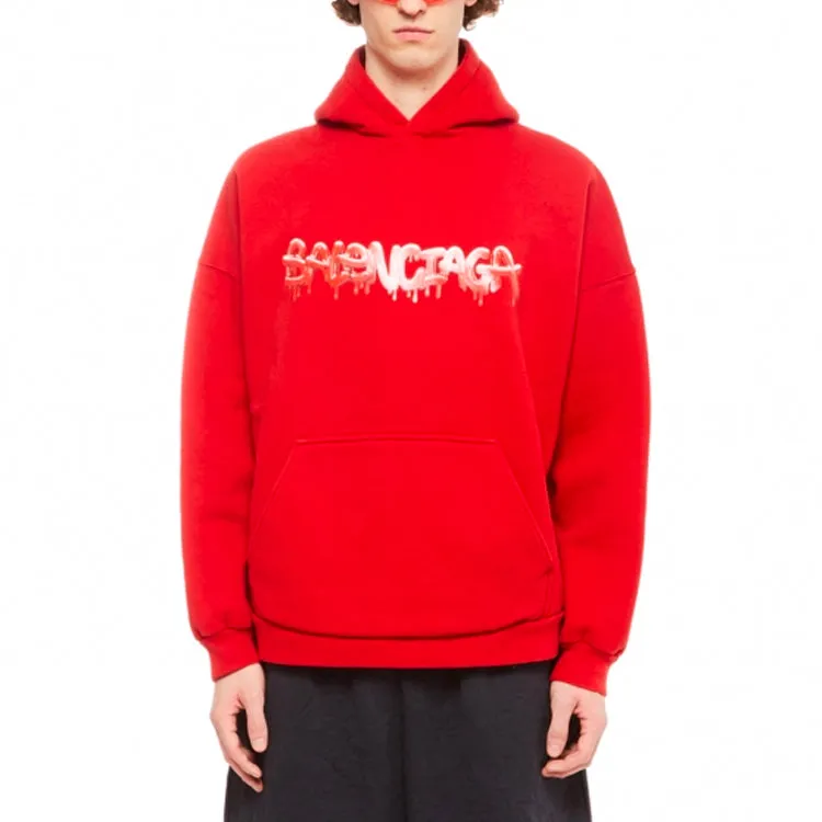 Balenciaga SS22 Logo Hoodie 'Red' 674986TLVF26407 sold by KicksCrew product image thumbnail 2