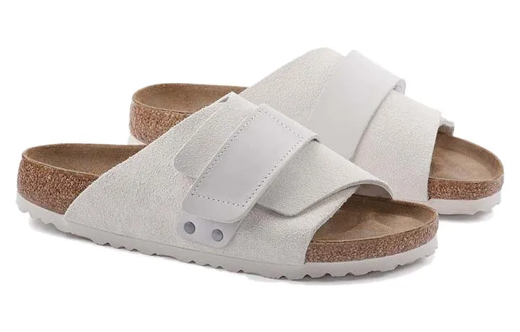 Birkenstock Kyoto Nubuck-Suede Leather Narrow Fit Sandals 'Antique White' 1024526 sold by KicksCrew product image thumbnail 3