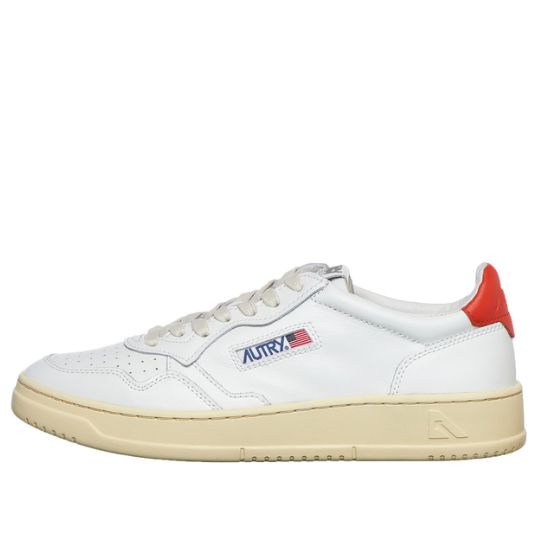 Autry Medalist Leather Low 'White Orange' AULM-LL24 sold by KicksCrew