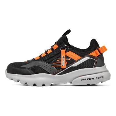 (GS) Skechers Slip-ins Razor Flex Air Sneaker 'Black Orange' 403841L-BKOR sold by KicksCrew