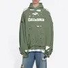 Balenciaga Caps Destroyed Hoodie 'Green' 659403TKVB63011 sold by KicksCrew