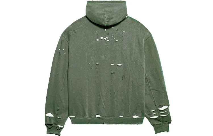 Balenciaga Caps Destroyed Hoodie 'Green' 659403TKVB63011 sold by KicksCrew product image thumbnail 2