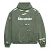 Balenciaga Caps Destroyed Hoodie 'Green' 659403TKVB63011 sold by KicksCrew