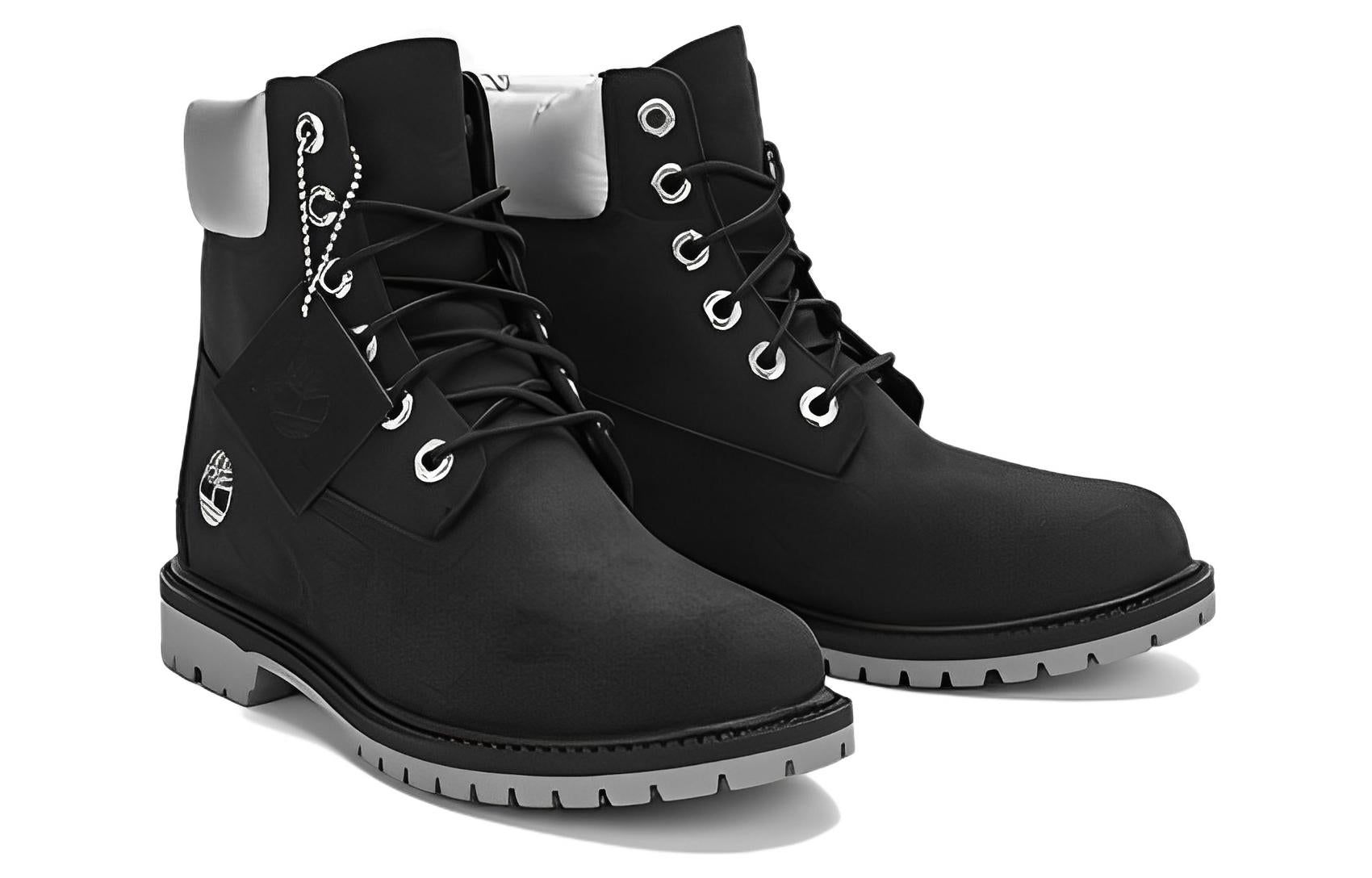 (WMNS) Timberland 6 Inch Heritage Cupsole Waterproof Boots 'Black Nubuck with Silver Collar' A5MAVW sold by KicksCrew product image thumbnail 3
