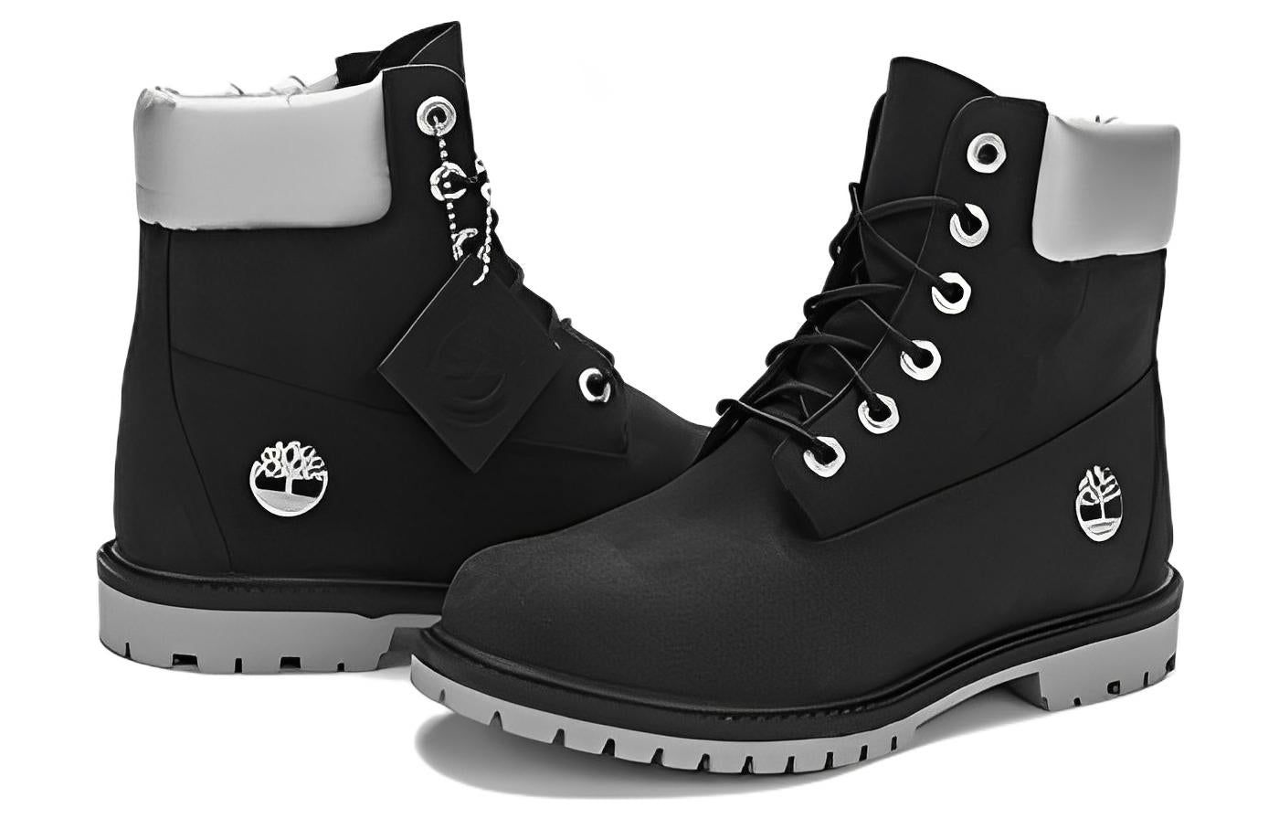 (WMNS) Timberland 6 Inch Heritage Cupsole Waterproof Boots 'Black Nubuck with Silver Collar' A5MAVW sold by KicksCrew product image thumbnail 4