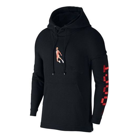 Air Jordan Logo Hoodie 'Black Red' AJ0431-010 sold by KicksCrew