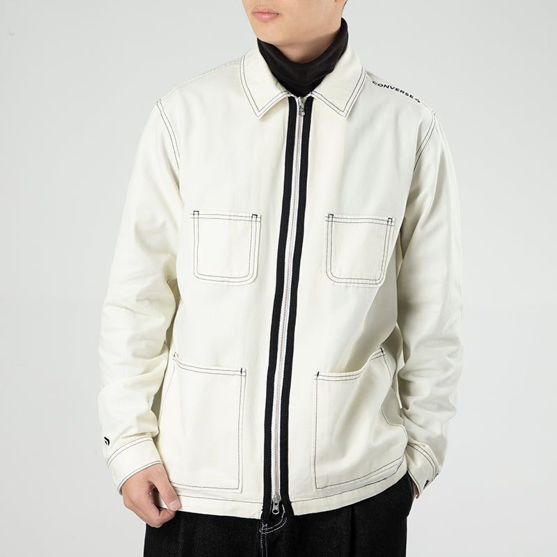 Converse Pocket Woven Long Sleeves Jacket 'White' 10020896-A04 sold by KicksCrew product image thumbnail 3
