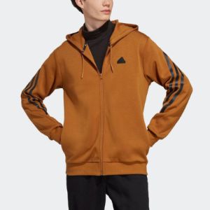 adidas Future Icons 3-Stripes Full-Zip Hoodie 'Bronze Strata' IC8260 sold by KicksCrew