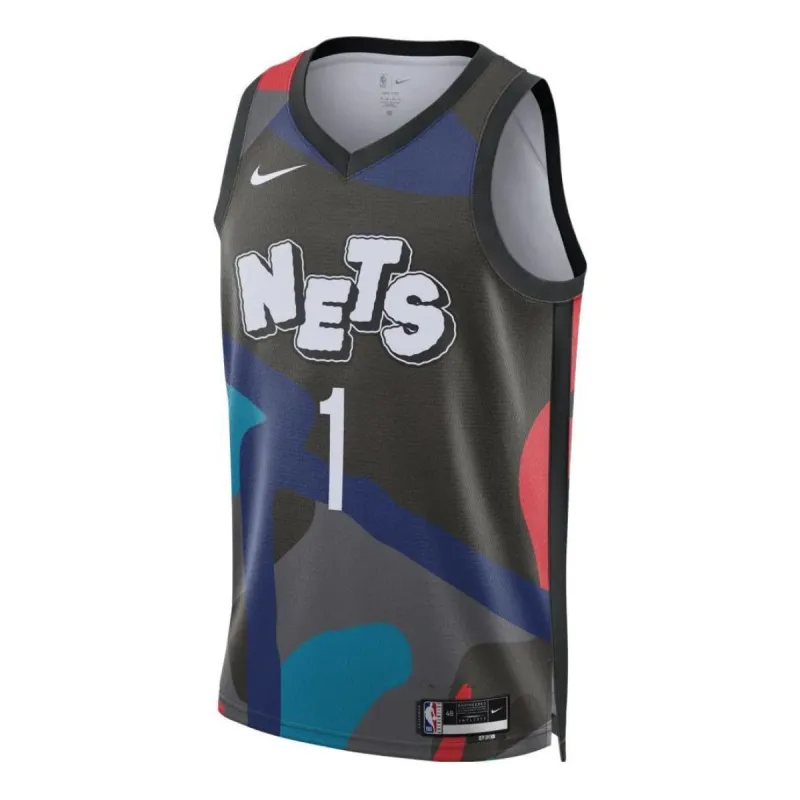 Nike x Kaws Dri-FIT NBA Swingman Jersey 2023/24 City Edition 'Brooklyn Nets Mikal Bridges' DX8487-014 sold by KicksCrew