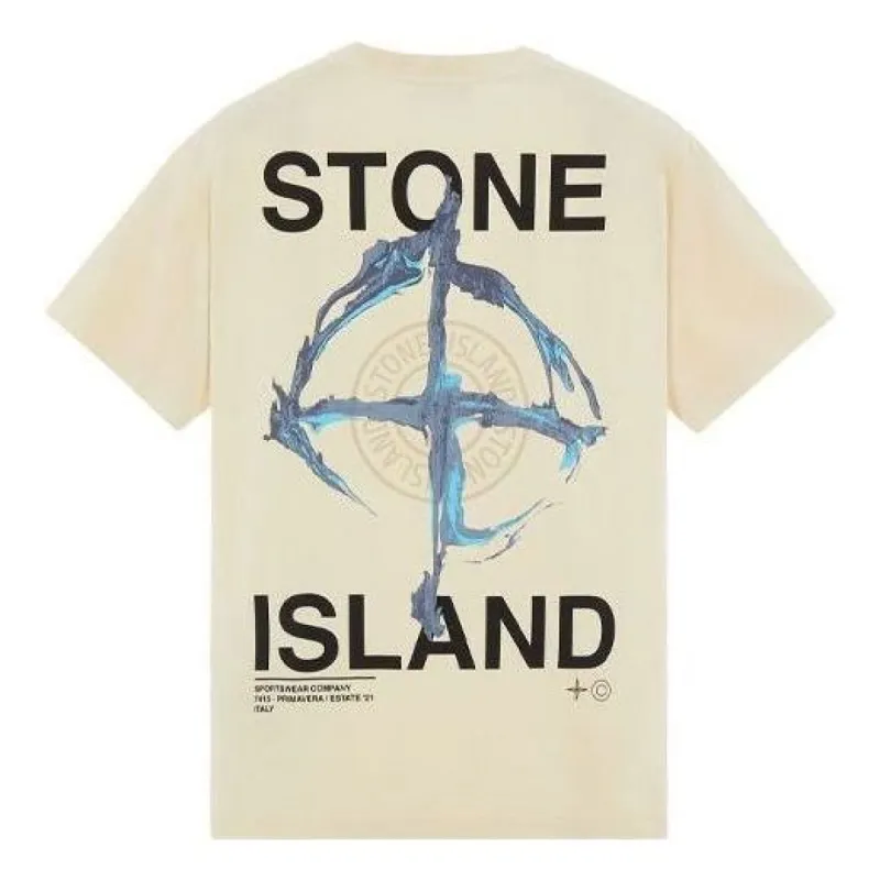 STONE ISLAND Marble Three T-shirt 'Lemon' 74152NS85-V0031 sold by KicksCrew