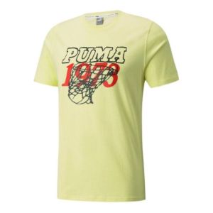 Puma Scouted Short Sleeve Basketball T-Shirt 'Yellow Black Red' 532120-02 sold by KicksCrew