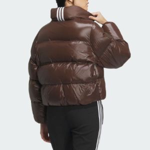(WMNS) adidas originals Short Down Puffer Jacket 'Brown' IK2797 sold by KicksCrew