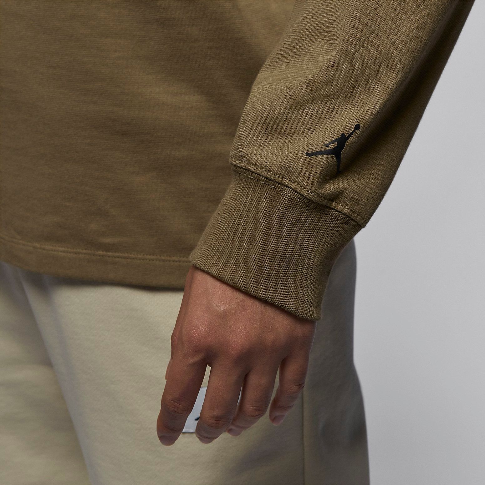 (WMNS) Air Jordan x Nike Long-Sleeve Graphic T-Shirt 'Olivegreen' FD7206-395 sold by KicksCrew product image thumbnail 2