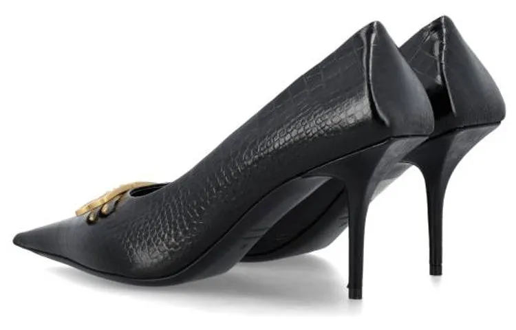 (WMNS) Balenciaga Square Knife BB Croc-Effect Leather Pumps 'Black' 734238WBE711000 sold by KicksCrew product image thumbnail 4