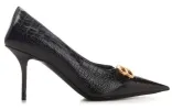 (WMNS) Balenciaga Square Knife BB Croc-Effect Leather Pumps 'Black' 734238WBE711000 sold by KicksCrew
