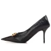 (WMNS) Balenciaga Square Knife BB Croc-Effect Leather Pumps 'Black' 734238WBE711000 sold by KicksCrew