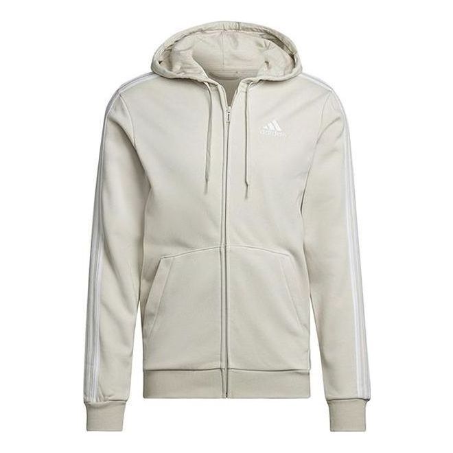 Adidas Essentials Fleece 3-Stripes Full-Zip Jackets 'Beige' HL2260 sold by KicksCrew