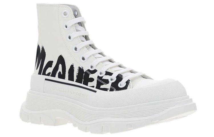 Alexander McQueen Tread Slick Logo Printed Sneakers 'White Black' 682420W4RQ29356 sold by KicksCrew product image thumbnail 2