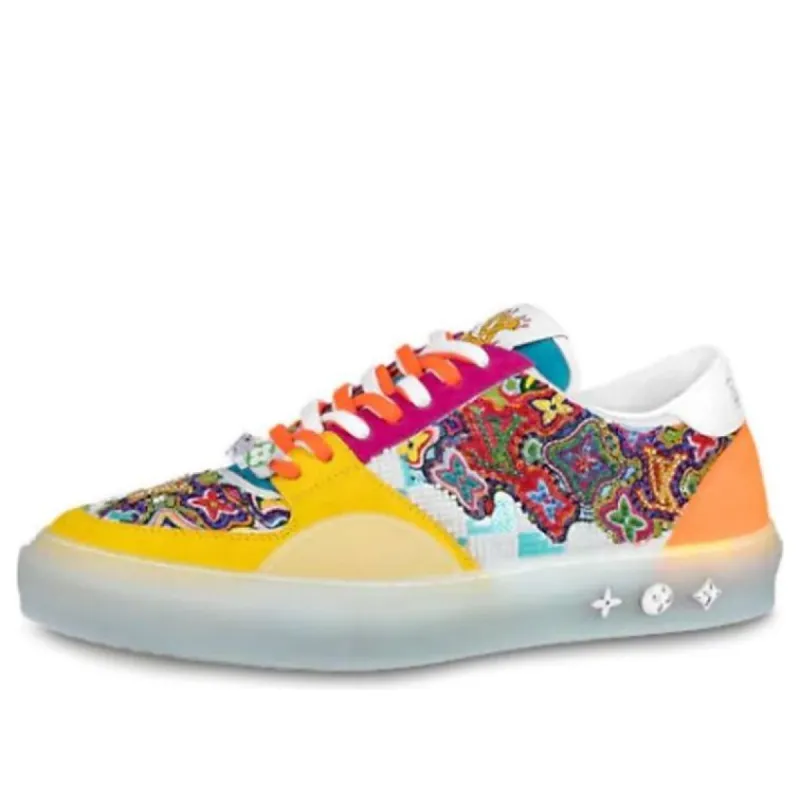 LOUIS VUITTON Ollie Suede Sequin Monogram Sneakers 'Yellow' 1A8Q48 sold by KicksCrew