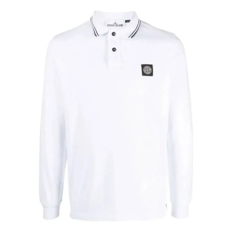 STONE ISLAND Logo Polo Shirt 'White' 79152SL18-A1001 sold by KicksCrew