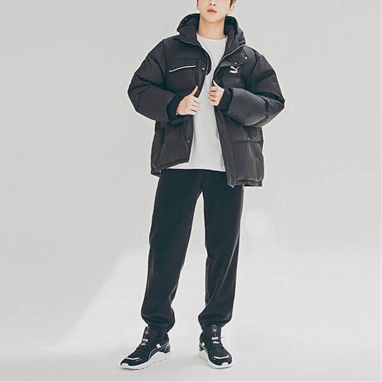 Puma Street Style Logo Down Jacket 'Black' 929836-01 sold by KicksCrew product image thumbnail 3