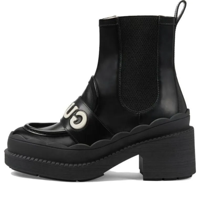 (WMNS) Gucci Ornella Leather Boots 'Black' 753334-AACEY-1090 sold by KicksCrew
