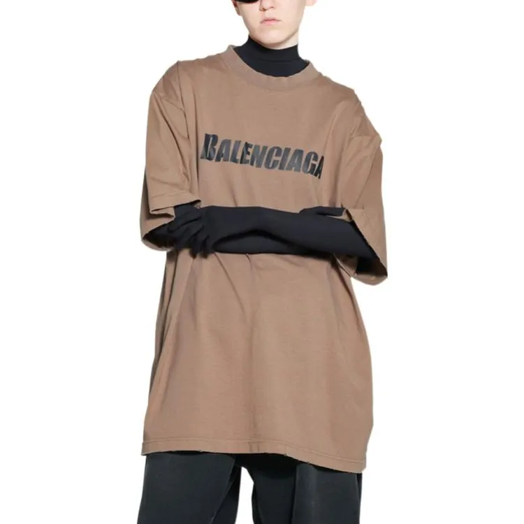 Balenciaga Caps T-shirt Boxy Fit 'Tan' 651795TNVL17761 sold by KicksCrew product image thumbnail 3