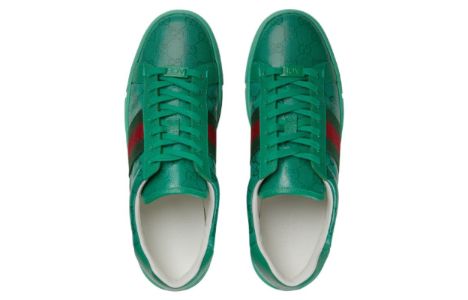 GUCCI Ace GG Crystal canvas sneaker 'Green' 760775-FACRF-3751 sold by KicksCrew
