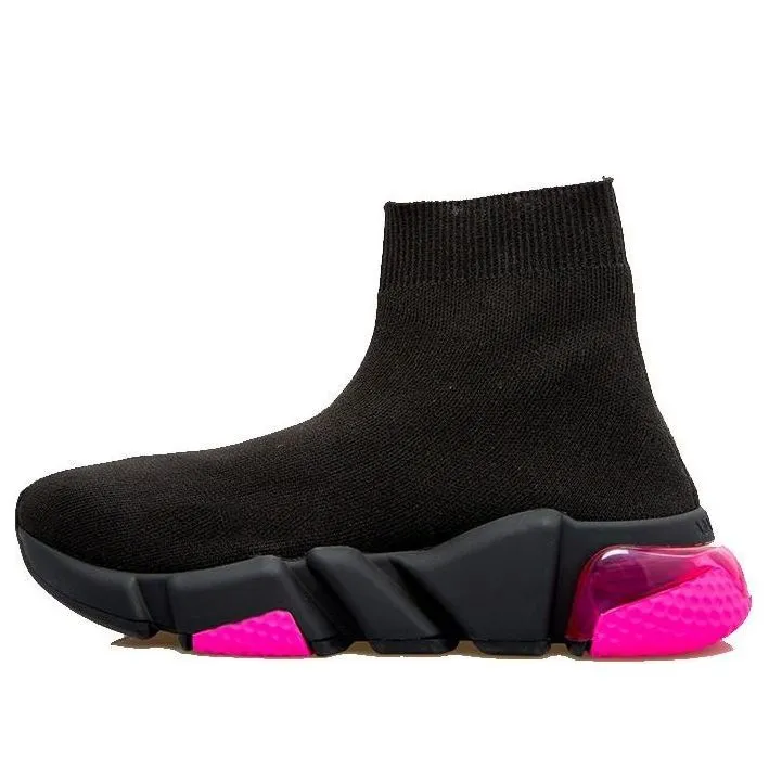 (WMNS) Balenciaga Speed 1.0 Sneakers 'Clear Sole Black Fluo Pink' 607543W2DBW1051 sold by KicksCrew